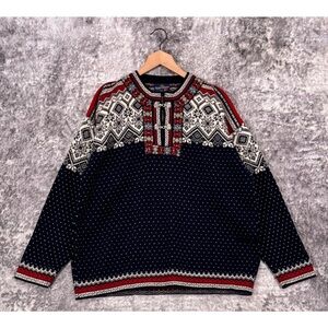 Women SKJAEVELAND Nordic Wool Fair Isle Pullover Metal Clasps